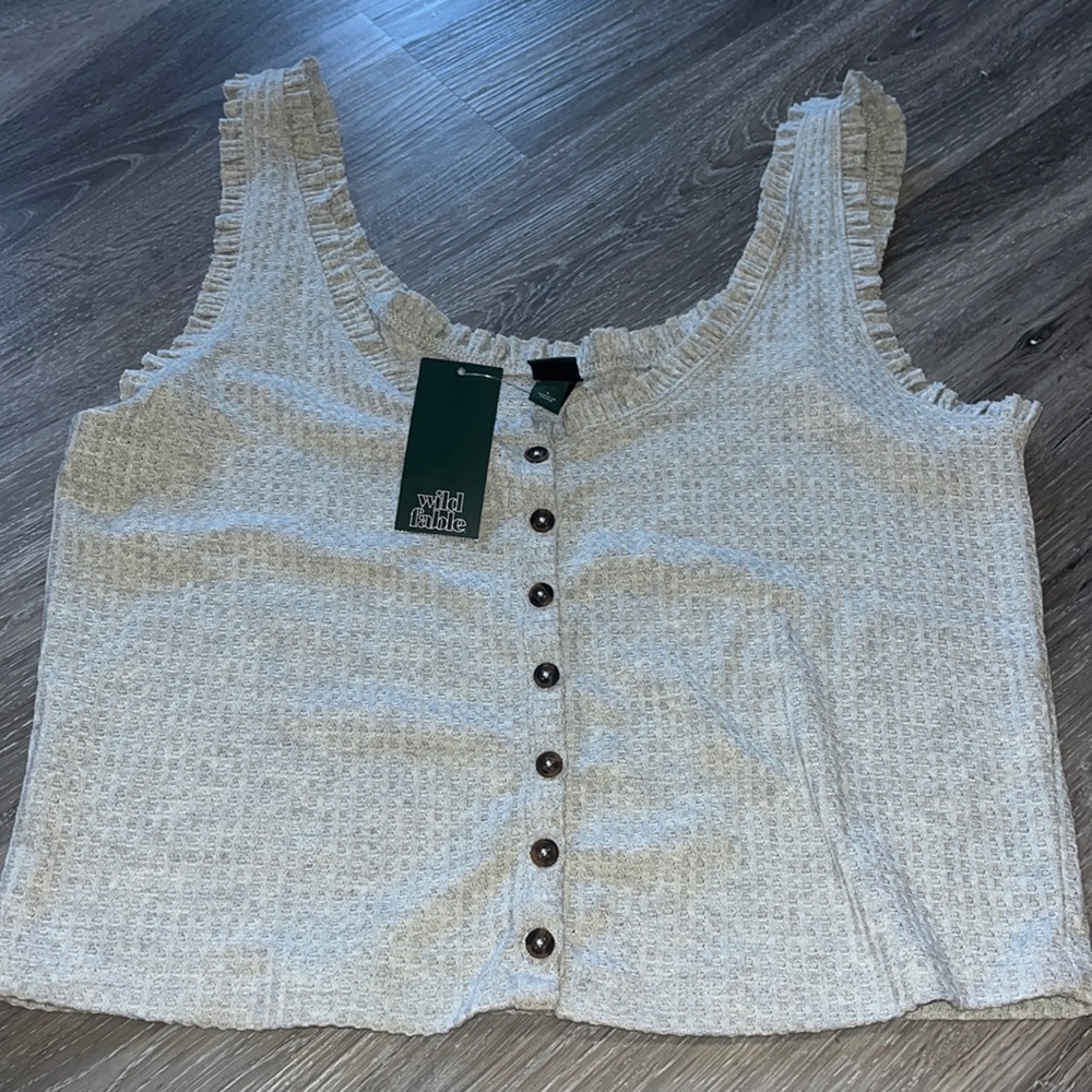 Waffle material tank top